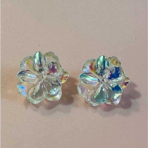 Acrylic Flower Petal Earrings - Picture 1 of 1